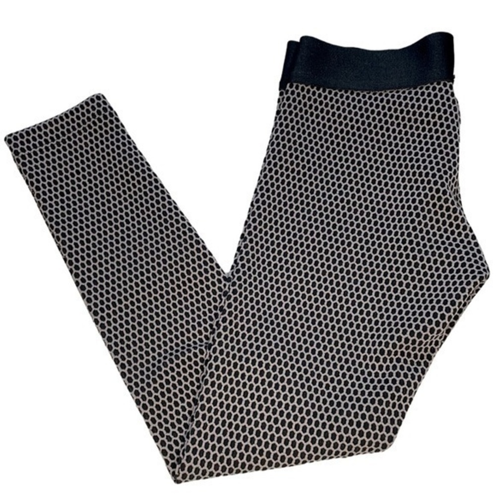 KORAL | WOMENS KORAL TEXTURED PATTERN BLACK BEIGE LEGGINGS, SIZE S